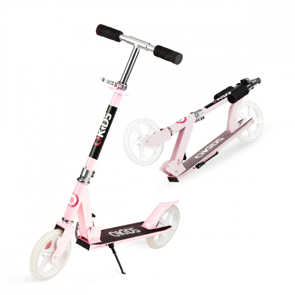 Trotineta freestyle, QKIDS, WEISS Light Pink, Ghidon reglabil pe 3 trepte, Amortizor Easy&Up [1]