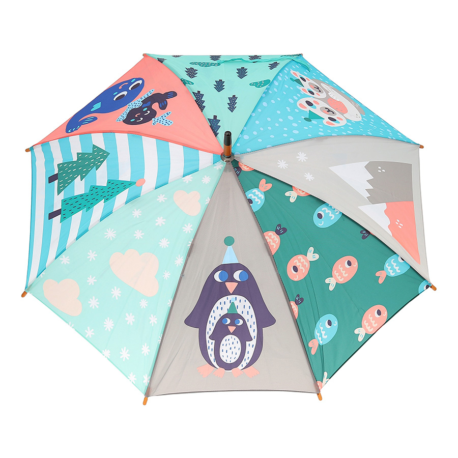 Umbrela copii cu maner din lemn - Pinguin [1]