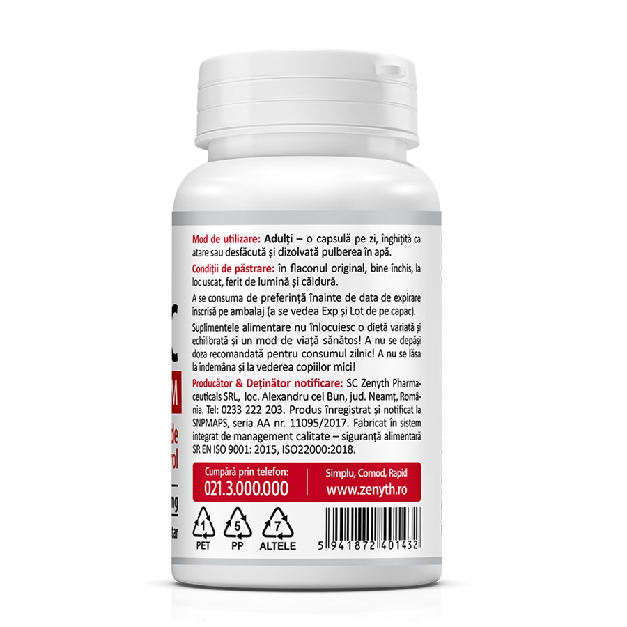 Zenyth-Vitamina C Premium cu rodie, bioflavonoide si resveratrol, 1000 mg, 30 capsule, Zenyth [3]