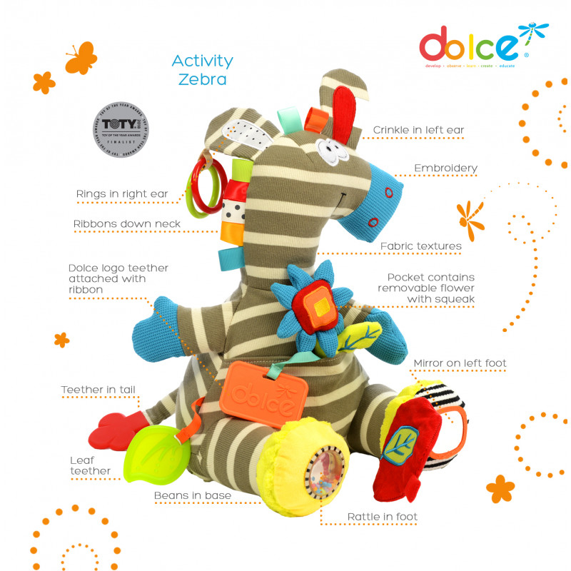 Zebra Zeddy, jucarie interactiva cu activitati, Dolce [1]