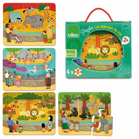 Cadouri botez - Vilac-4-puzzle-animale-de-la-ZOO