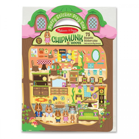 Játékok 50 RON alatt - Melissa & Doug Abtibilduri pufoase - Casuta veveritelor Melissa and Doug