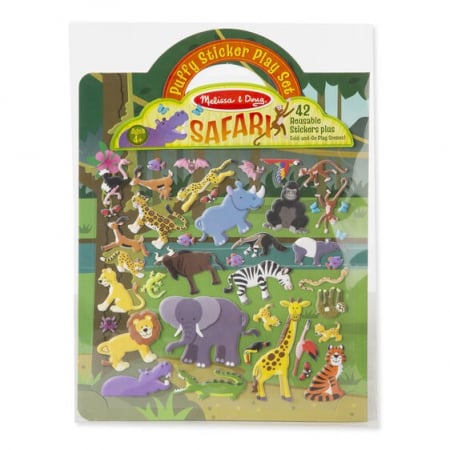 Játékok 4 éves kortól - Melissa & Doug Abtibilduri pufoase - Safari