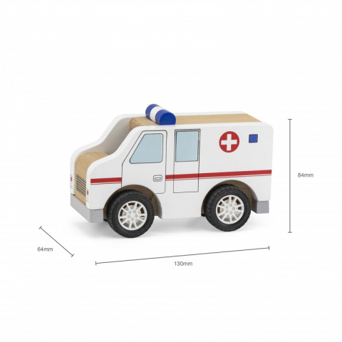 Viga-Ambulanță din Lemn VIGA – Jucărie Montessori pentru Copii, Ideală pentru Joc Imaginativ și Distractiv [1]