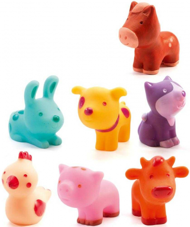 Materiale gradinita - Djeco-Animalute-din-silicon-Troopo-farm-Set-joc-de-rol