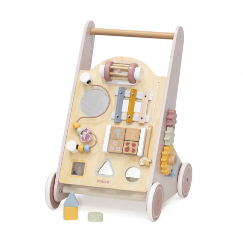 Jucarii 3-5 ani - Viga-Antemergator roz cu activitati Montessori, PolarB Viga