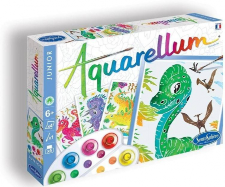 Jucarii 3-5 ani - Sentosphere Aquarellum Junior Dinozauri - Tehnica sertisajului pe hartie velina