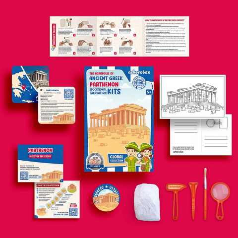 Arkerobox-Arkerobox - Set arheologic educational si puzzle 3D, Grecia antica, Parthenon [7]