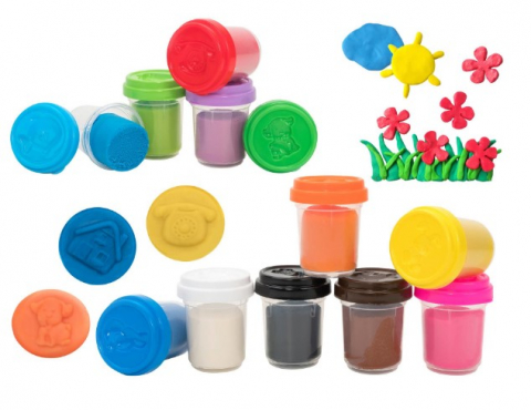 Cadouri botez - Autobuz-scolar-cu-plastilina-12-x-45-g,-pentru-copii,-diverse-culori-cu-forme-de-animale-Globo