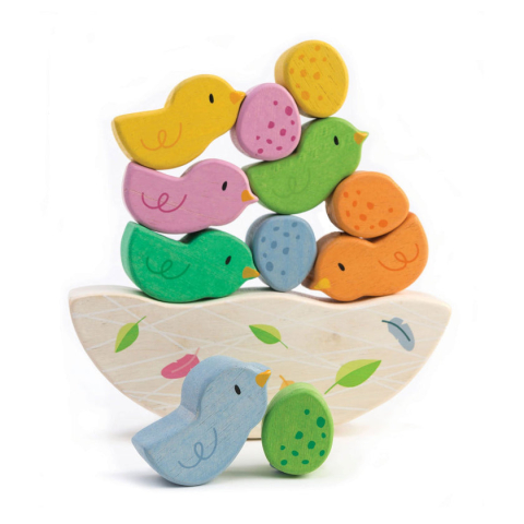 Balansoarul cu pasari, din lemn premium - Rocking Baby Bird - 12 piese - Tender Leaf Toys [1]