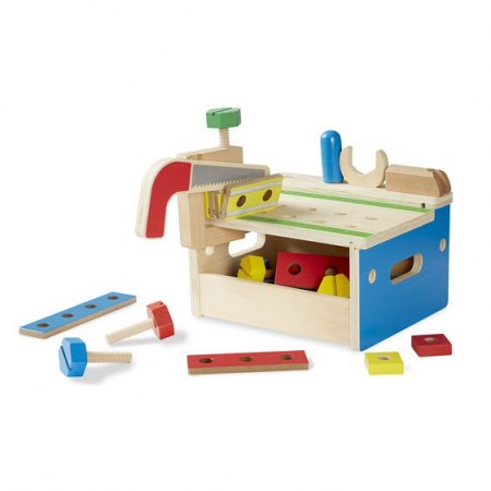 Jucarii +2 Ani - Melissa & Doug Banc de lucru de jucarie cu fierastrau si ciocan