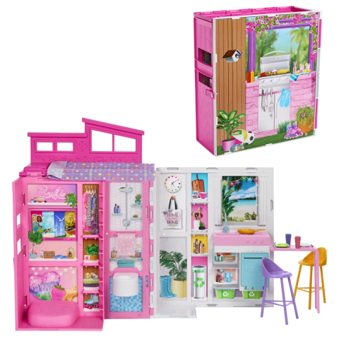 Barbie Casa De Papusi Barbie Cu 4 Zone Pliabila [1]