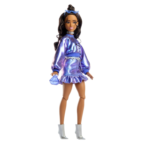 Barbie Deluxe Style Papusa Barbie Rochie Albastru Metalizat [3]