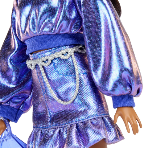 Barbie Deluxe Style Papusa Barbie Rochie Albastru Metalizat [4]