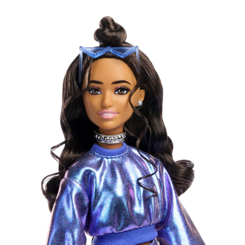 Barbie Deluxe Style Papusa Barbie Rochie Albastru Metalizat [2]