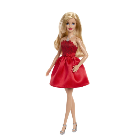 Barbie Papusa Barbie Colectie Aniversara 80 De Ani Blonda Cu Rochie Rosie Rubin [5]