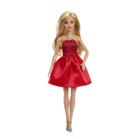 Barbie Papusa Barbie Colectie Aniversara 80 De Ani Blonda Cu Rochie Rosie Rubin [1]