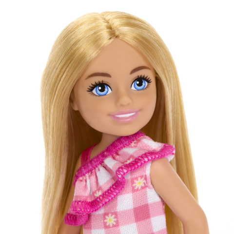 Mattel- Barbie Papusa Chelsea Blonda Cu Rochita Roz In Carouri [4]