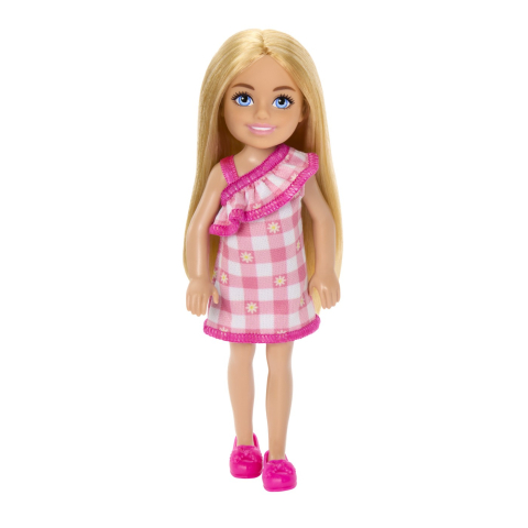 Mattel- Barbie Papusa Chelsea Blonda Cu Rochita Roz In Carouri [1]