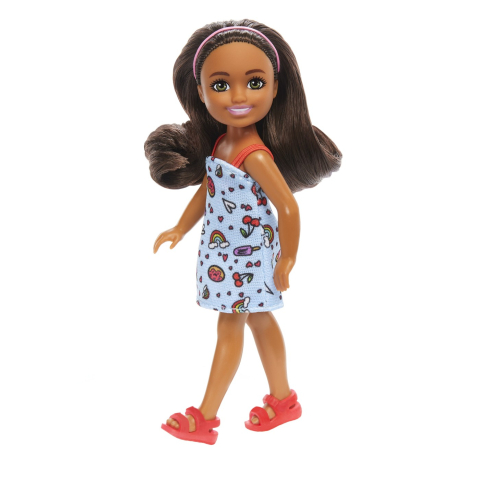 Mattel-Barbie Papusa Chelsea Creola Cu Par Saten Si Rochita Albastra [3]