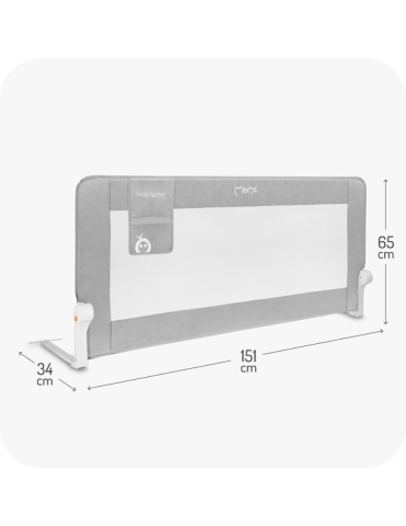 Bariera de siguranta rabatabila pentru pat, Momi Lexi XL Plus - Grey [1]