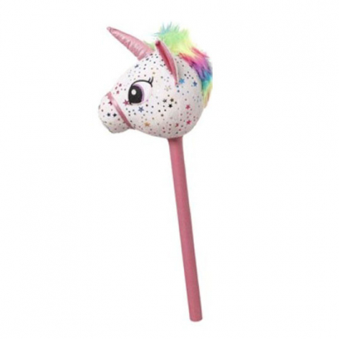 Jucarii 1-3 ani - Grupo Moya-Bat de calarit cu sunete, Unicorn alb, 75 cm