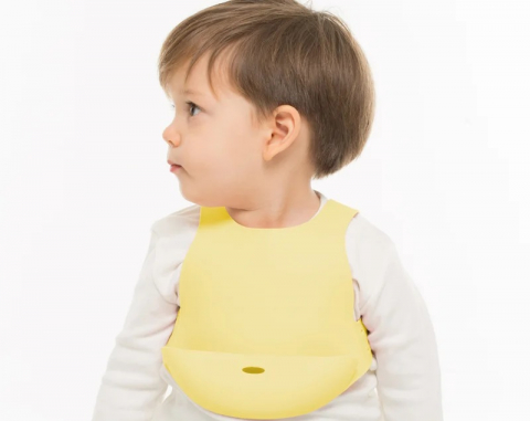Baveta Flexi Bib Minikoioi, 100% Premium Silicone – Mellow Yellow [3]