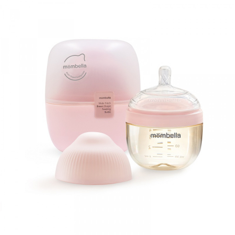 Mombella-Biberon Anticolici Mombella Breast-Like, 120ml, Tetina S flux lent, PPSU, Old Roze [5]