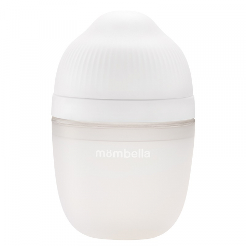 Mombella-Biberon Anticolici Mombella Breast-Like, 210ml, Tetina M flux mediu, 100% Silicon, Ivory [2]