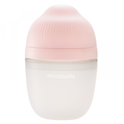 Biberon Anticolici Mombella Breast-Like, 210ml, Tetina M flux mediu, 100% Silicon, Old Roze [1]