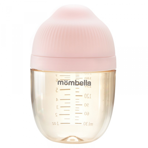 Mombella-Biberon Anticolici Mombella Breast-Like, 210ml, Tetina M flux mediu, PPSU,Old Roze [1]