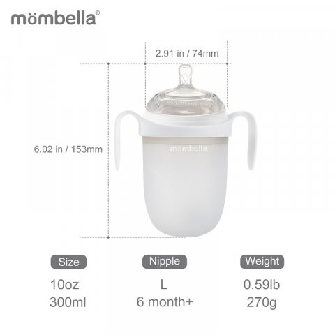 Biberon Anticolici Mombella Breast-Like, 300ml, Tetina 360Ãƒâ€šÃ‚Â° XL Flux Consistent, 100% Silicon [2]