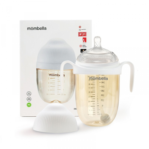 Biberon Anticolici Mombella Breast-Like, 300ml, Tetina 360Ã‚Â° XL Flux Consistent, PPSU, Ivory [5]