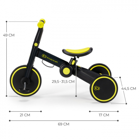 Bicicleta De Echilibru / Tricicleta Kinderkraft 4Trike, Black Volt [2]