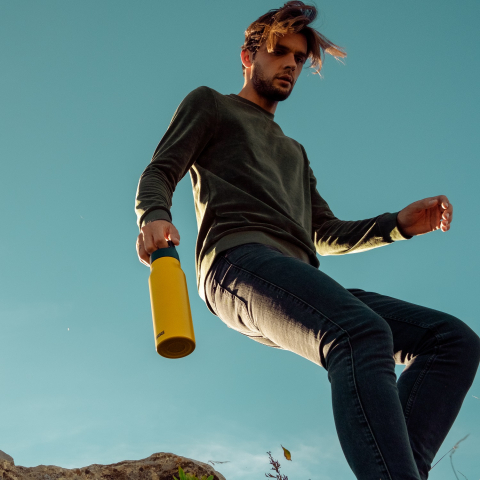 Bidon din otel inoxidabil Explorer Mustard, 1l [3]