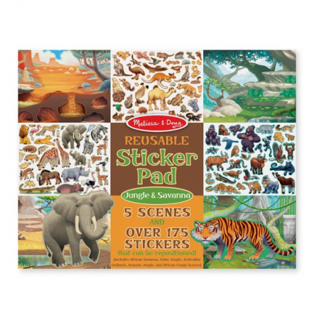 Jocuri si Jucarii Educative - Melissa & Doug Bloc cu abtibilduri reutilizabile Jungla Melissa and Doug