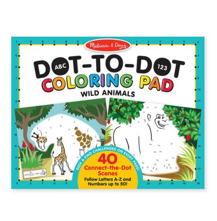 Játékok 4 éves kortól - Melissa & Doug Bloc de colorat punct cu punct Animale salbatice - Melissa & Doug