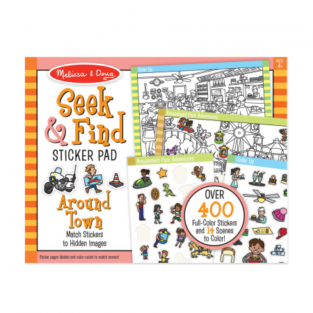 Játékok 4 éves kortól - Melissa & Doug Bloc de colorat si abtibilduri Cauta si gaseste In oras