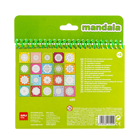 Bloc de desen APLI Mandala, cu creioane colorate incluse [2]