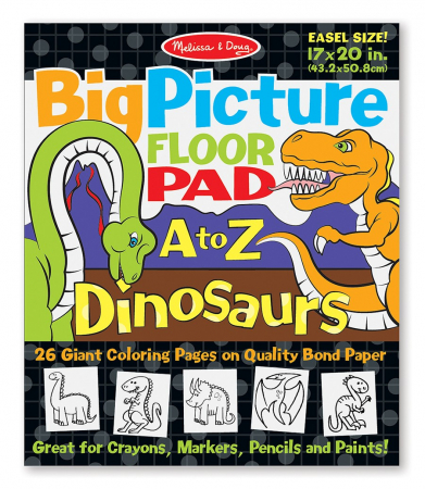 Játékok 50 RON alatt - Melissa & Doug Bloc gigant de colorat cu litere si dinozauri Melissa and Doug