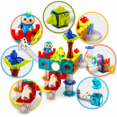 Blocuri magnetice, 107 elemente, Paradisul Dinozaurilor Ricokids RK-757 [3]