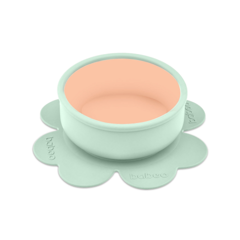 Bol Silicon cu Ventuza Baboo - verde, 6 luni+ [2]