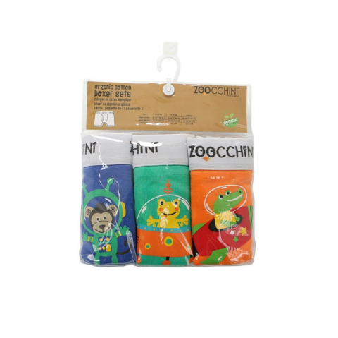 Zoocchini-Boxeri din bumbac organic, pentru baieti, Zoocchini Space Force, 4-5 ani - set 3 buc [2]