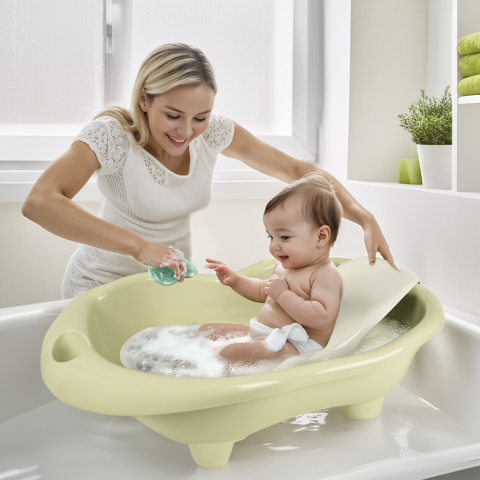 Dolu Nuve-Cadita cu suport anatomic Hippo - Verde Eco [1]