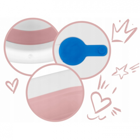 Cadita de baie cu dop de scurgere si termometru Ricokids RK-282 - Roz [1]