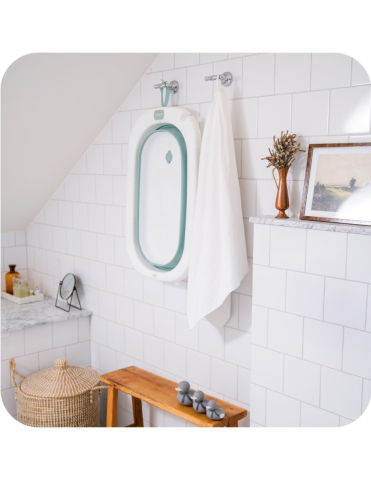 Cadita pliabila cu dop de scurgere, 0 Luni+,  Momi Nata a€“ Grey [3]