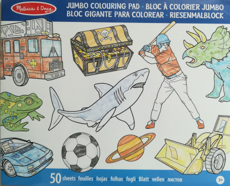 Jucarii +2 Ani - Melissa & Doug Caiet jumbo cu desene pentru colorat Melissa and Doug Albastru
