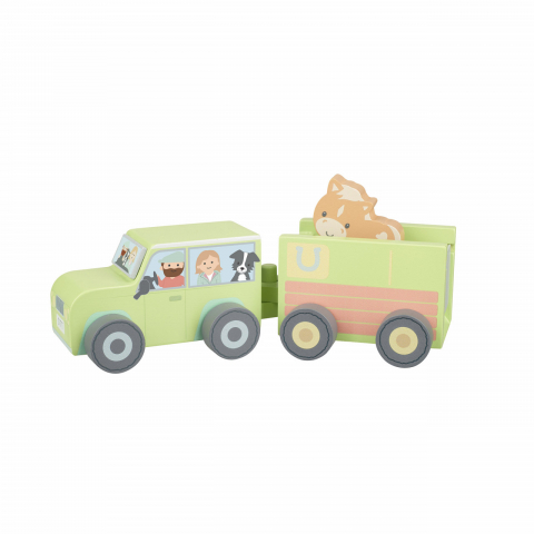 Orange Tree Toys-Camion din lemn pentru transport animale de ferma, Orange Tree Toys [1]