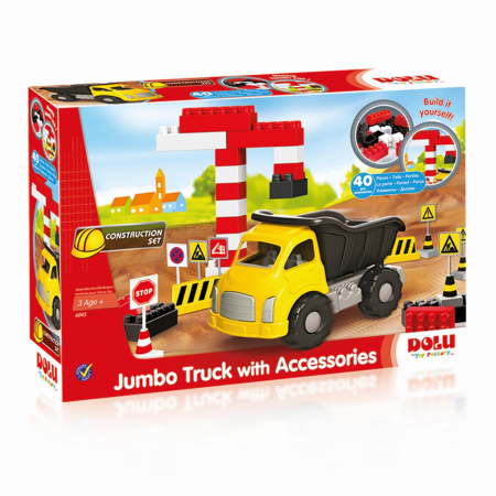 Jucarii +3 Ani - Dolu-Camion-si-cuburi-de-construit-40-piese