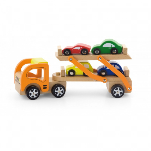 Jucarii 3-5 ani - Viga-Camion transportor cu 4 masinute, Viga
